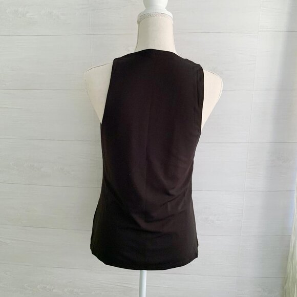 Lauren Ralph Lauren - Black faux wrap stretch top, M - Picture 4 of 6